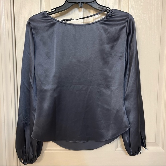 Cinq à Sept Jordy Cowlneck Silk Top in Slate Size XS - Picture 10 of 12